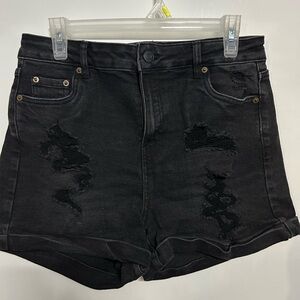 Black Distressed Women's Shorts